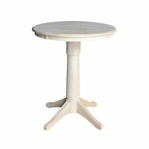 Well Liked 30" Round Pedestal Dining Table – Unfinished Unfinished In Bar Height Pedestal Dining Tables (Photo 9 of 20)