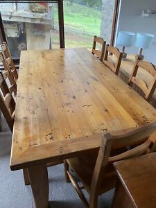 Well Liked Baring 35'' Dining Tables With Distressed Pine Dining Table With 8 Chairs (View 17 of 20)