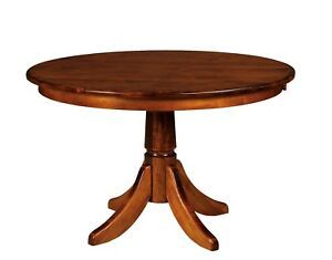 Well Liked Monogram 48'' Solid Oak Pedestal Dining Tables Regarding Amish Round Pedestal Dining Table Baytown Solid Wood (Photo 9 of 20)