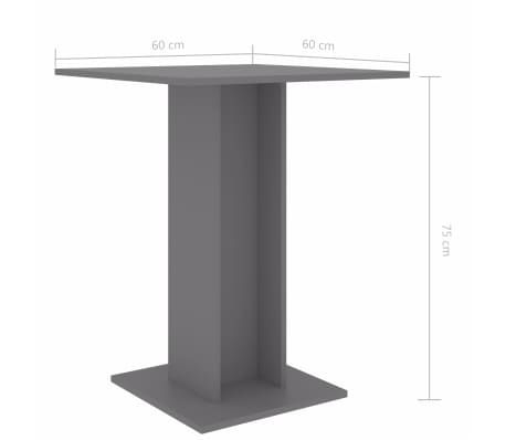Well Liked Vidaxl Bistro Table Gray 23.6" Chipboard Bar Pub In Grimaldo  (View 9 of 20)