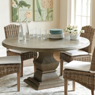Widely Used Dawna Pedestal Dining Tables Regarding Breakfast Nook – White Wash W/ Black Chairs Andrews (View 19 of 20)