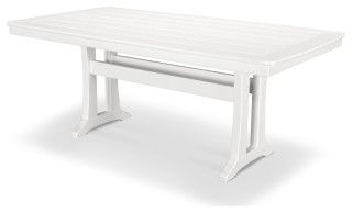 Widely Used Polywood Nautical Trestle 38" X 73" Dining Table – Beach Intended For Alexxia 38'' Trestle Dining Tables (View 7 of 20)