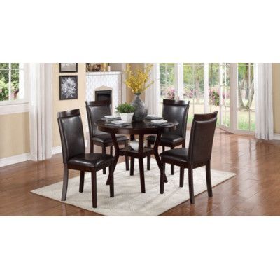 Woodhaven Hill Shankmen 5 Piece Dining Set & Reviews In Current Desiree 47.2'' Pedestal Dining Tables (Photo 2 of 20)