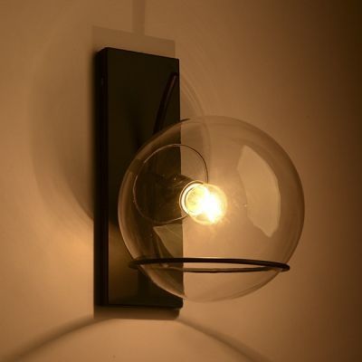 12'' H Clear Glass Matte Black Single Light Led Wall Intended For Bensley Matt Black Wall Lanterns (Photo 7 of 20)