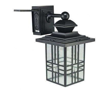 14" Mission Style Wall Lantern With Built In Electrical Pertaining To Esquina Powder Coated Black Outdoor Wall Lanterns (View 3 of 20)