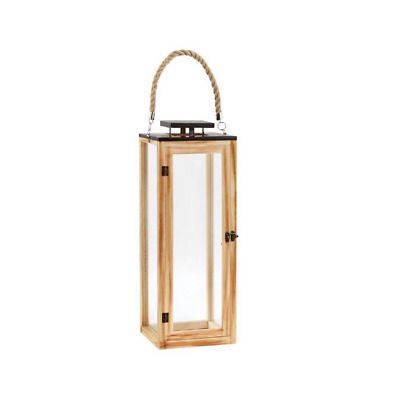 22 In. Wood And Glass Outdoor Patio Lantern With Rope In Meunier Glass Outdoor Wall Lanterns (Photo 14 of 20)