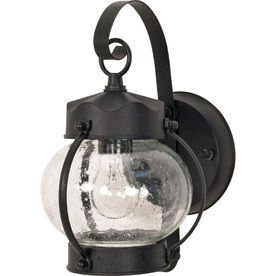 $34–seeded Glass Textured Black Outdoor Wall Light | Wall Throughout Cherryville Black Seeded Glass Outdoor Wall Lanterns (View 2 of 20)