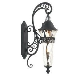 Anastasia Outdoor 3 Light Large Wall Bracket | Kalco In Black 13.4'' H Hammered Glass Outdoor Wall Lanterns (Photo 9 of 20)