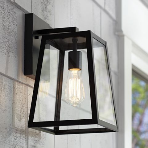 Arrington 13" High Glass And Mystic Black Outdoor Wall Throughout Carrington Beveled Glass Outdoor Wall Lanterns (Photo 15 of 20)