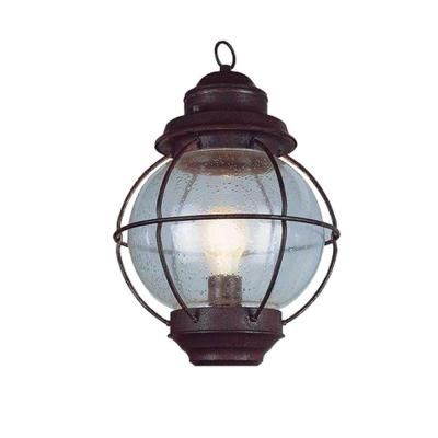 Bel Air Lighting Lighthouse 1 Light Outdoor Rustic Bronze With Emaje Black Seeded Glass Outdoor Wall Lanterns (Photo 11 of 20)