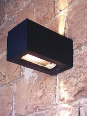 Block Wall Up & Down Light – Black | Elstead (block Black) With Esquina Powder Coated Black Outdoor Wall Lanterns (View 12 of 20)
