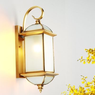 Brass Curly Arm Wall Sconce Classic Single Gold Finish With Regard To Carner Outdoor Wall Lanterns (Photo 10 of 20)