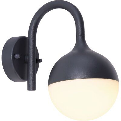 Brayden Studio Rhea Black 23cm H Integrated Led Glass Within Chazz Integrated Led Outdoor Armed Sconces (View 16 of 20)