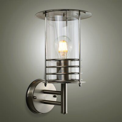 Breakwater Bay Spruce Head Chrome 20cm H Glass Outdoor Intended For Dedmon Outdoor Armed Sconces (View 20 of 20)