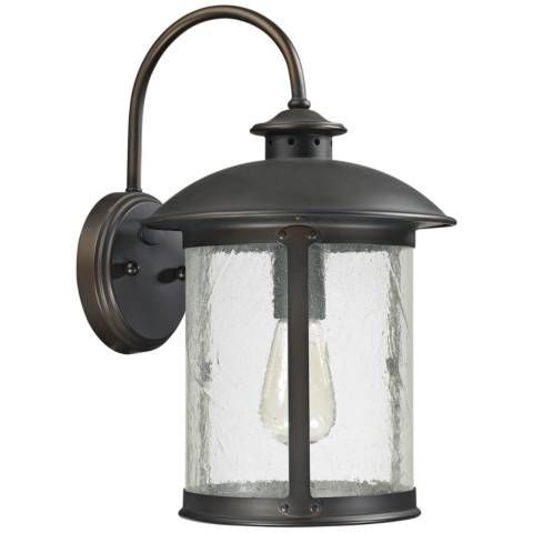 Capital Dylan Glass 15 1/4"h Bronze Outdoor Wall Light Intended For Cowhill Dark Bronze Wall Lanterns (Photo 1 of 20)