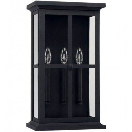 Capital Lighting 926431bk Mansell 3 Light 20 Inch Black In Armanno Matte Black Wall Lanterns (View 17 of 20)