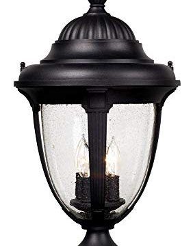 Casa Sierra Outdoor Post Light Fixture Black Colonial 24 1 Pertaining To Robertson 2 – Bulb Seeded Glass Outdoor Wall Lanterns (View 19 of 20)