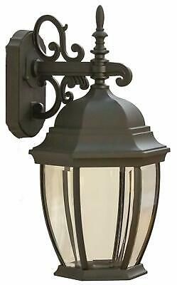 Coramdeo Outdoor Large Hex Curved Glass Led Wall Lantern Regarding Chicopee Beveled Glass Outdoor Wall Lanterns (View 5 of 20)