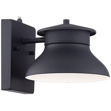 Danbury 6" High Black Dusk To Dawn Led Outdoor Wall Light Intended For Manteno Black Outdoor Wall Lanterns With Dusk To Dawn (Photo 20 of 20)