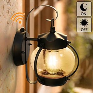 Dusk To Dawn Sensor Wall Lantern Outdoor Light Fixture For Heitman Black Wall Lanterns (View 17 of 20)