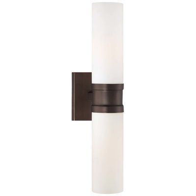 Ebern Designs Dement 2 Light Armed Sconce Finish: Copper Pertaining To Izaiah Black 2 Bulb Frosted Glass Outdoor Armed Sconces (View 19 of 20)