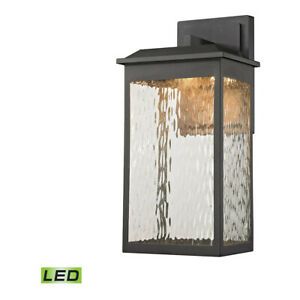Elk Lighting 45201/led Newcastle Led 17 Inch Textured Within Merild Textured Black Wall Lanterns (View 19 of 20)
