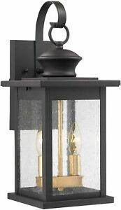 Emliviar Outdoor Sconces Wall Lighting, Black And Gold Throughout Anner Seeded Glass Outdoor Wall Lanterns (Photo 19 of 20)