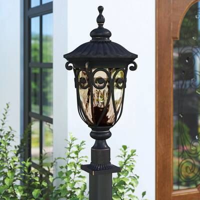 Erickson Oil Rubbed Bronze Hammered Glass Outdoor Wall Throughout Castellanos Black Outdoor Wall Lanterns (View 13 of 20)