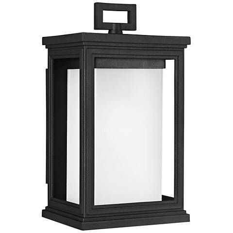 Feiss Roscoe 11 1/2" High Textured Black Outdoor Wall With Regard To Carrington Beveled Glass Outdoor Wall Lanterns (View 20 of 20)