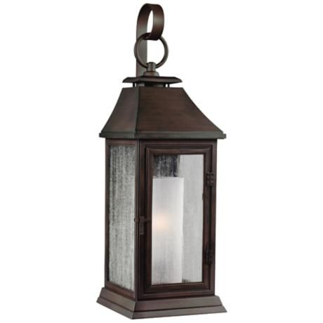 Feiss Shepherd 16 1/2" High Copper Outdoor Wall Light With Borde Black Outdoor Wall Lanterns (Photo 4 of 20)