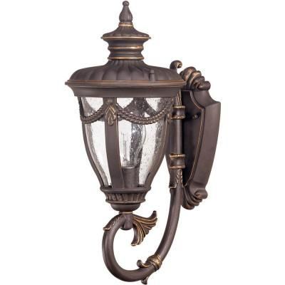 Glomar 1 Light Outdoor Belgium Bronze Wall Lantern Sconce With Regard To Anner Seeded Glass Outdoor Wall Lanterns (View 2 of 20)