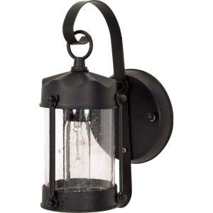Glomar 1 Light Outdoor Textured Black Wall Lantern Piper Pertaining To Cherryville Black Seeded Glass Outdoor Wall Lanterns (View 20 of 20)