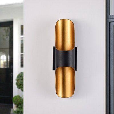 Gold Flamingo Tallulah 2 – Bulb 14.5'' H Integrated Led Within Dedmon Outdoor Armed Sconces (Photo 14 of 20)