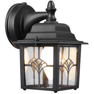 Hampton Augustine Lantern Dusk To Dawn Activated, Outdoor Within Mccay Matte Black Outdoor Wall Lanterns (View 14 of 20)