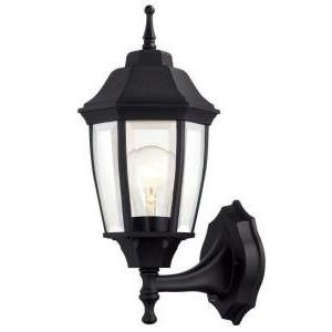 Hampton Bay 1 Light Black Dusk To Dawn Outdoor Wall Lantern With Manteno Black Outdoor Wall Lanterns With Dusk To Dawn (View 19 of 20)