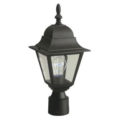 Hampton Bay 100w 1 Light Black Outdoor Post Lantern With With 1 – Bulb Outdoor Wall Lanterns (View 20 of 20)