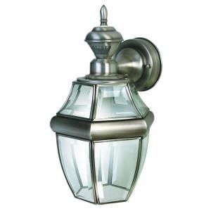 Heath Zenith 150 Degree Silver Hanging Carriage Lantern Within Gillian Beveled Glass Outdoor Wall Lanterns (Photo 16 of 20)