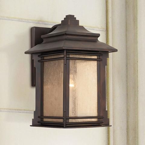 Hickory Point 19" High Bronze Outdoor Wall Light – #09639 Regarding Carrington Beveled Glass Outdoor Wall Lanterns (View 12 of 20)