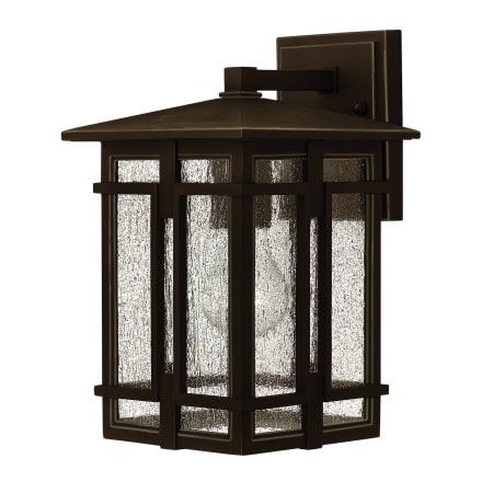Hinkley Lighting 1960oz Oil Rubbed Bronze 1 Light 12 Regarding Payeur Hammered Glass Outdoor Wall Lanterns (View 5 of 20)