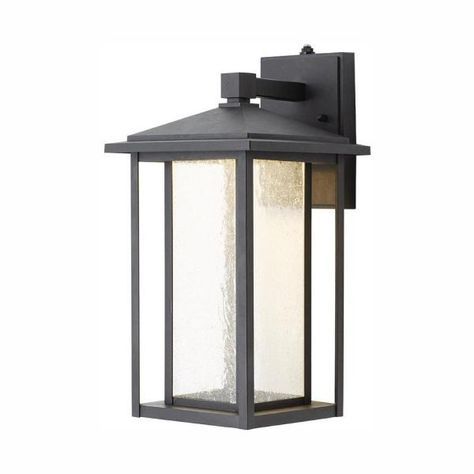 Home Decorators Collection Black Outdoor Seeded Glass Dusk Within Manteno Black Outdoor Wall Lanterns With Dusk To Dawn (View 15 of 20)