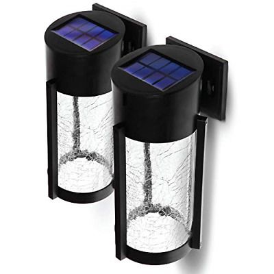 Home Zone Security Decorative Solar Wall Lights – Outdoor Within Meunier Glass Outdoor Wall Lanterns (View 18 of 20)