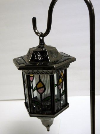 Homebrite 30115 Large Metal Solar Lantern With Hand Throughout Wrentham Beveled Glass Outdoor Wall Lanterns (View 9 of 20)