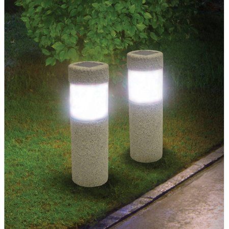 Ideaworks Jb7381 Stone Pillar Lights Grey And Black, Set With Rockefeller Black 2 &#8211; Bulb  Outdoor Wall Lanterns (View 12 of 20)