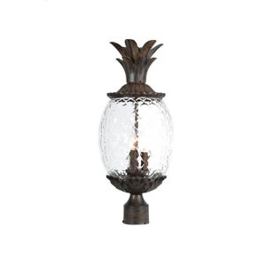 Light Fixture Post Mount 3 Light Outdoor Pineapple Shaped Pertaining To Rockefeller Black 2 – Bulb  Outdoor Wall Lanterns (Photo 6 of 20)