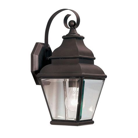 Livex Lighting 1 Light Outdoor Bronze Wall Lantern With With Chicopee Beveled Glass Outdoor Wall Lanterns (Photo 1 of 20)