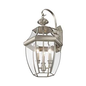 Livex Lighting 2351 91 Outdoor Wall Lantern With Clear Regarding Payeur Hammered Glass Outdoor Wall Lanterns (View 16 of 20)