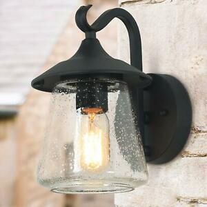 Log Barn Outdoor Wall Light，farmhouse Exterior Lantern In Intended For Emaje Black Seeded Glass Outdoor Wall Lanterns (View 9 of 20)