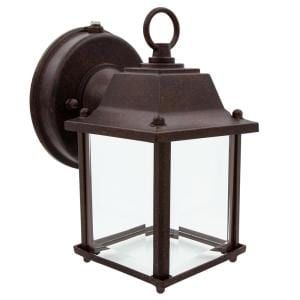 Maxxima 1 Light White Led Outdoor Wall Lantern Sconce With Intended For Edenfield Water Glass Outdoor Wall Lanterns With Dusk To Dawn (Photo 7 of 20)
