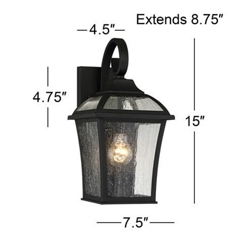 Mosconi 15" High Black Outdoor Wall Lights Set Of 2 For Bellefield Black Outdoor Wall Lanterns (View 5 of 20)