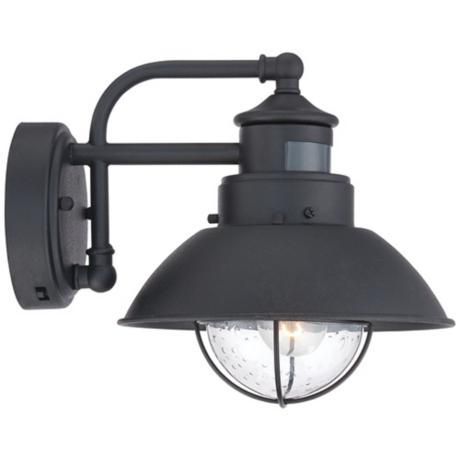 Oberlin 9"h Black Dusk To Dawn Motion Sensor Outdoor Light Intended For Manteno Black Outdoor Wall Lanterns With Dusk To Dawn (Photo 1 of 20)